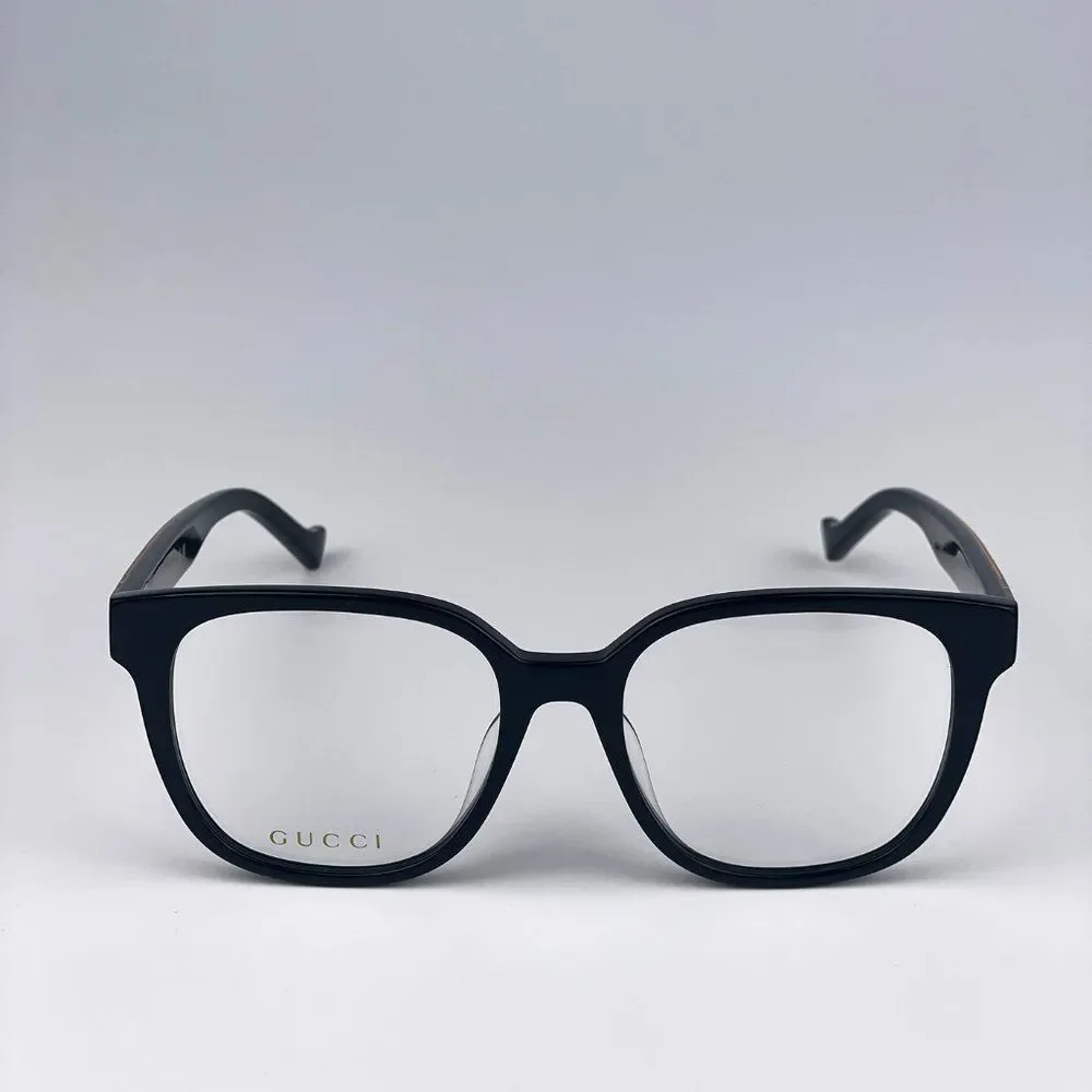 Gucci GG1305OA 001 Eyeglasses Black Havana Rectangle Women